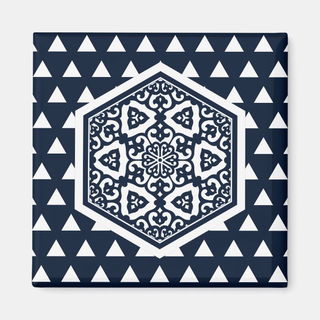 Aimant Oriental Bleu ottoman Turc Tracery Vector Art (Devant)