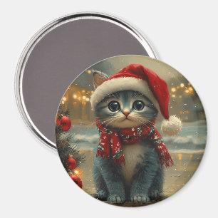 Aimant Oriental Blue Cat Christmas Plage Vintage