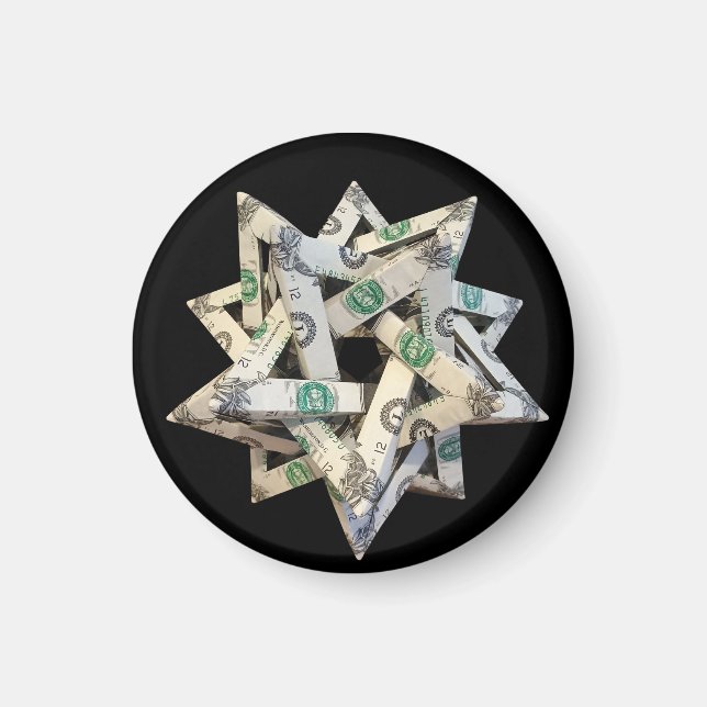 Aimant Origami d'argent Cinq tétraèdres sécants (Devant)