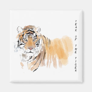 Aimant Original Tiger Watercolor Chinese Zodiac SqM