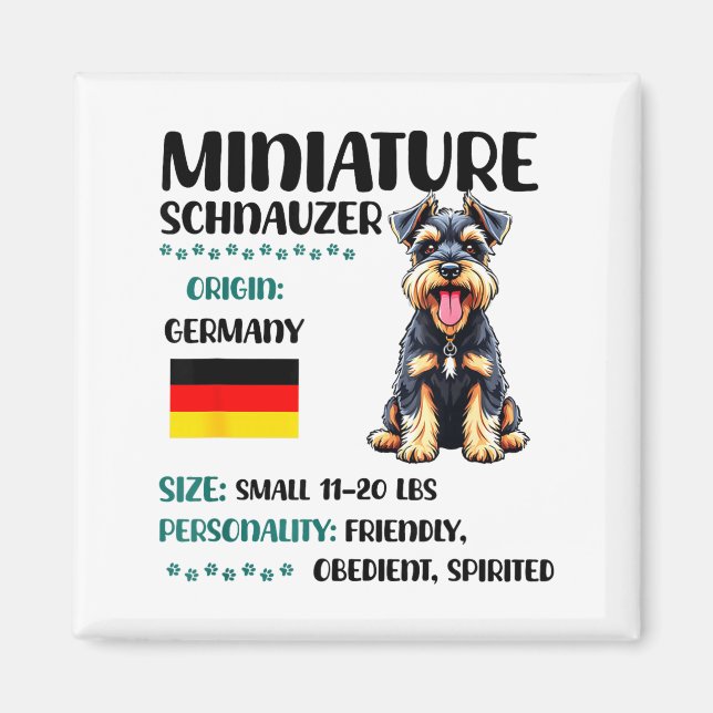 Aimant Origine du Schnauzer Nain Drôle Mini Schnauzer Lo (Devant)
