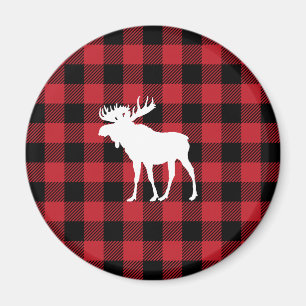 Aimant Orignaux rouges de plaid de Buffalo