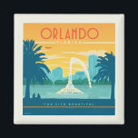 Aimant Orlando Floride<br><div class="desc">Anderson Design Group est une société d'illustration et de conception de pointe située à Nashville,  au Tennessee. Founder Joel Anderson Directives Team of talented artists to create original poster art that looks like classic vintage publicité prints from the 1920s to the 1960s.</div>