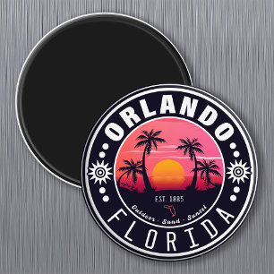Aimant Orlando Floride tropical Retro Sunset Souvenir 60s