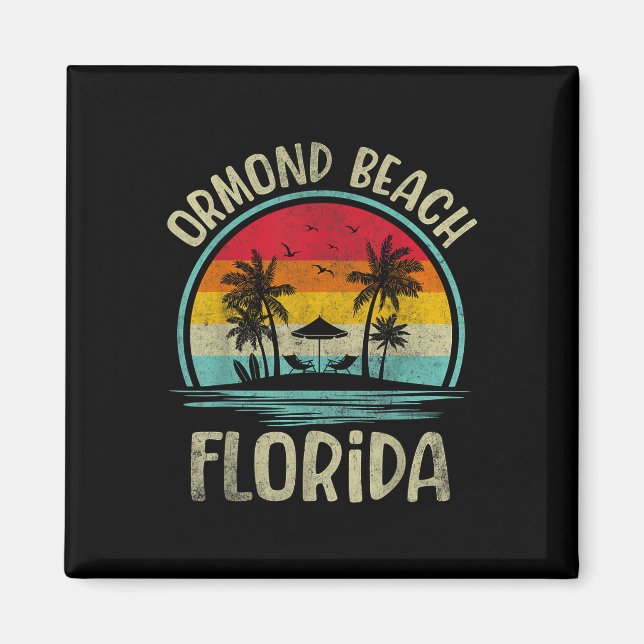 Aimant Ormond Beach Floride Palmier Famille Vacances d'ét (Devant)
