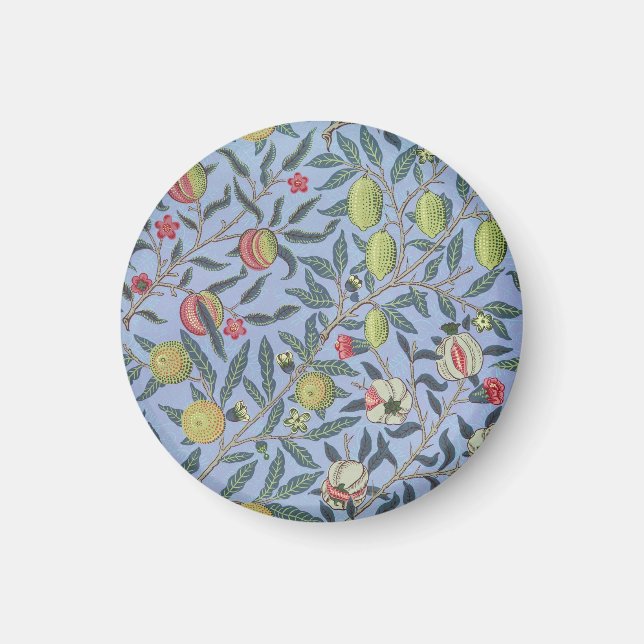 Aimant Ornement Bleu de Grenade de Fruit William Morris (Devant)