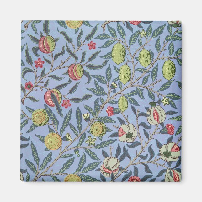 Aimant Ornement Bleu Grenade Fruit William Morris (Devant)