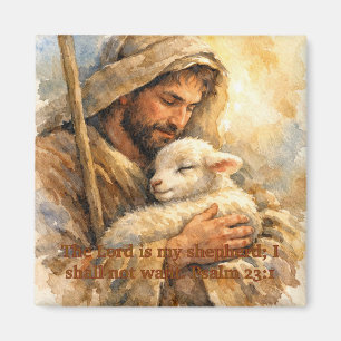 Aimant Ornement carré Psaume 23:1 Bon Berger