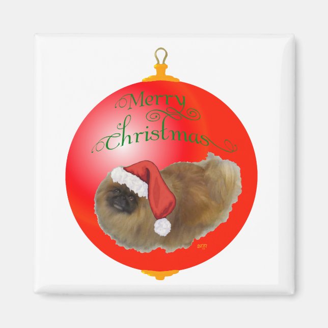 Aimant Ornement de Noël Pékinois (Devant)