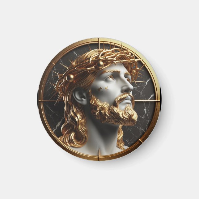 Aimant Ornement Divin Jésus regardant dans les cieux (Devant)