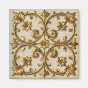 Aimant Ornement en filigrane baroque doré