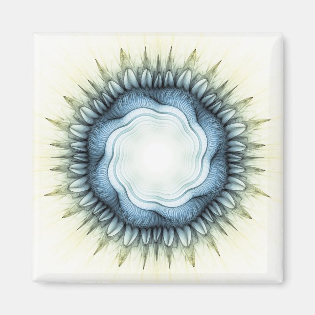 Aimant Ornement floral bleu scintillant (Devant)