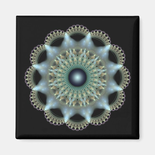 Aimant Ornement fractal étoile brillante (Devant)