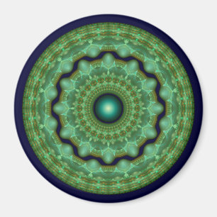 Aimant Ornement rond fractal de fée brillant