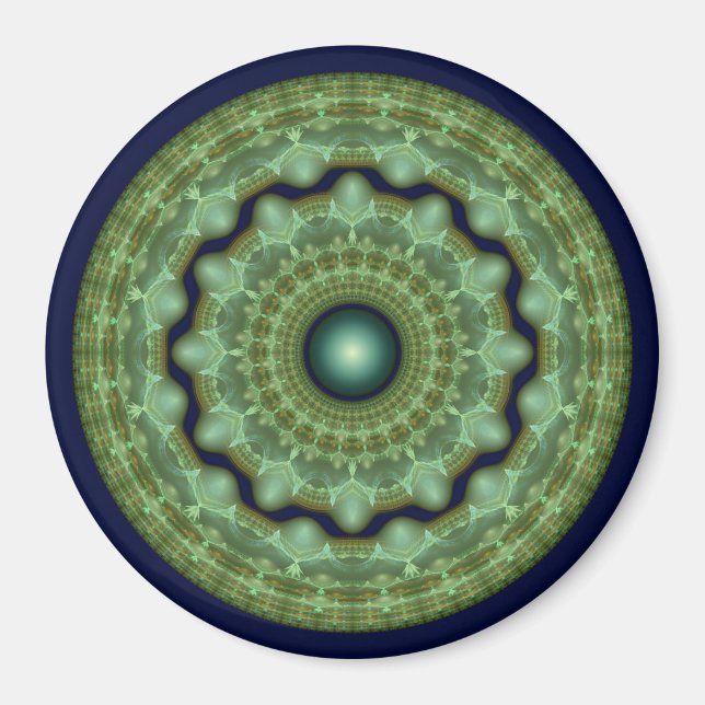 Aimant Ornement rond fractal de fée brillant (Devant)