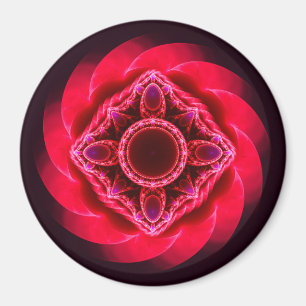 Aimant Ornement rouge tourbillonnant