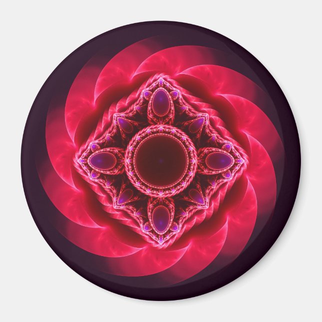 Aimant Ornement rouge tourbillonnant (Devant)