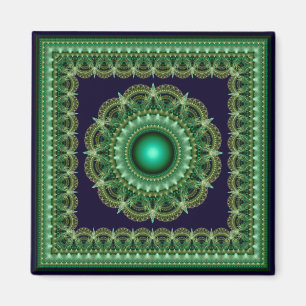 Aimant ornemental fractal kaléidoscopique