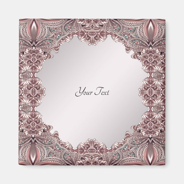 Aimant ornemental rose (Devant)