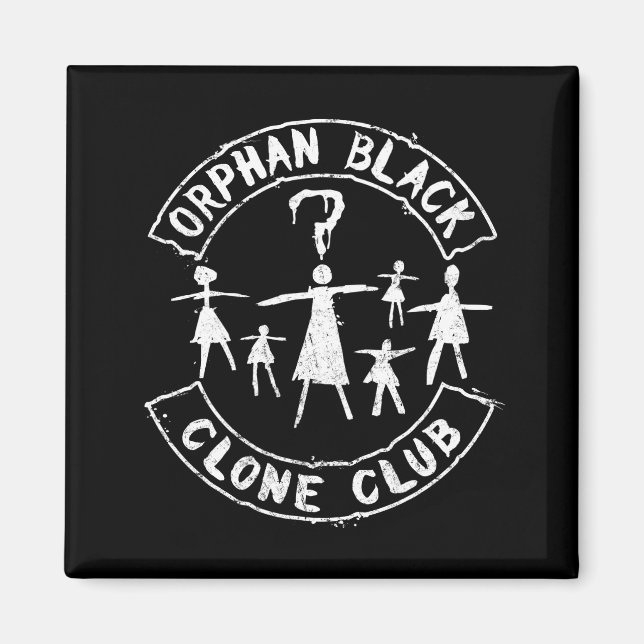 Aimant Orphelin noir | Stick Figure Clone Club (Devant)