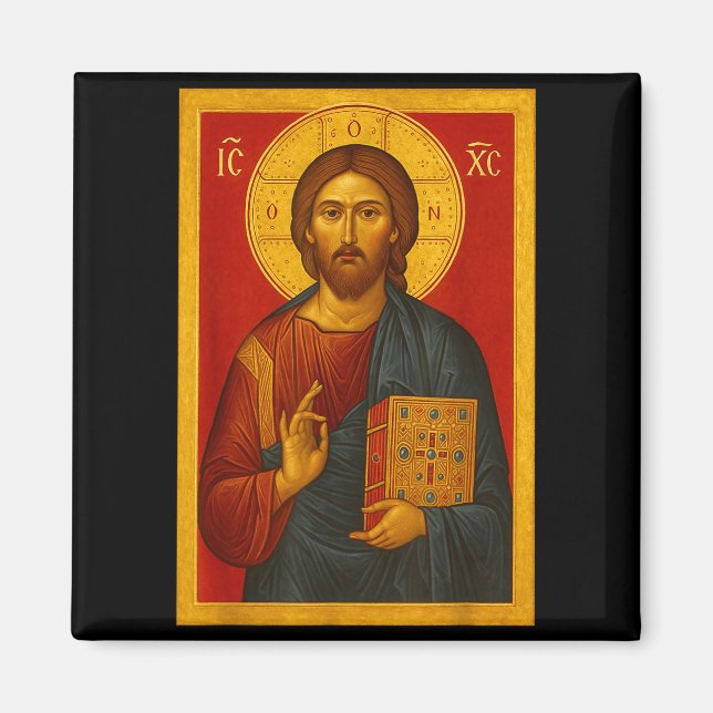 Aimant Orthodox Icon Of Jesus Christ Pantocrator  (Devant)