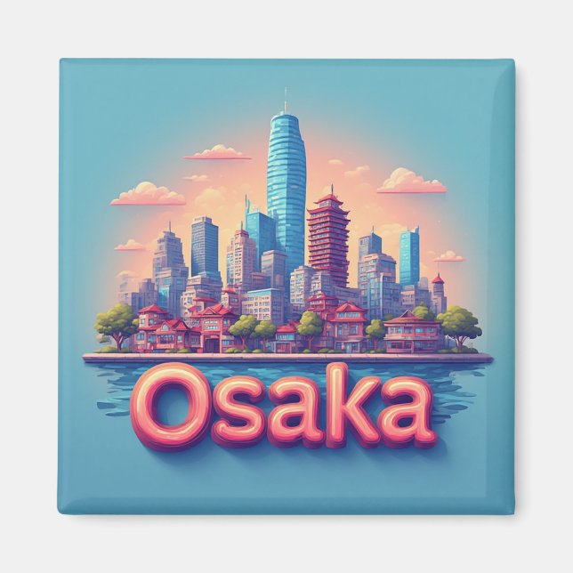 Aimant Osaka Japon Voyage Souvenir 🗺️ (Devant)