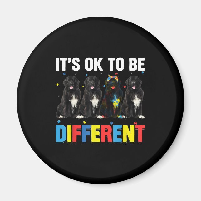 Aimant Oser être différent | Funny Newfie | Cute Newfie (Devant)