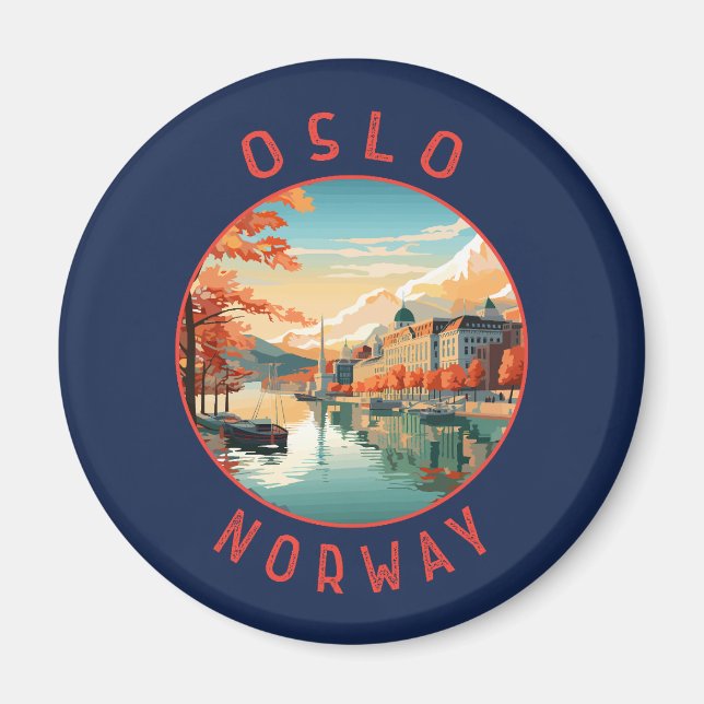 Aimant Oslo Norvège Cercle en détresse rétrograde (Devant)
