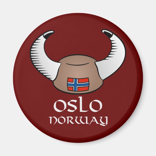 Aimant Oslo Norvège Viking Casquette (Devant)