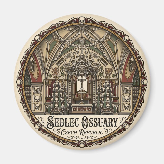 Aimant Ossuaire de Sedlec République tchèque (Devant)