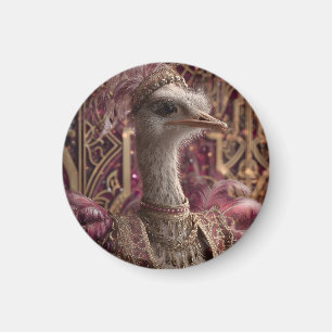 Aimant Ostrich dans Ornate Royal Gown et Couronne