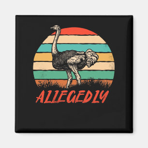 Aimant Ostrich Vintage Retro Funny Ostrich