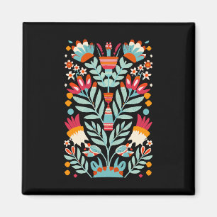 Aimant Otomi Flower Motif mexicain Floral Art