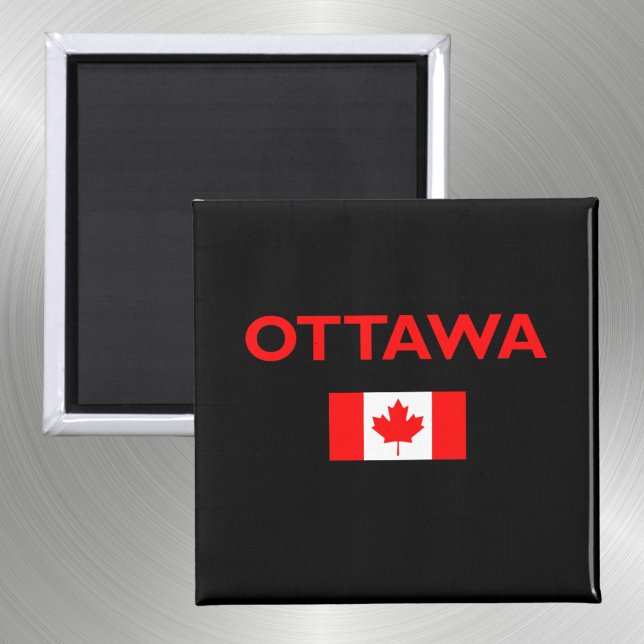 Aimant Ottawa Canada Canadian Flag Dark Color (Créateur téléchargé)