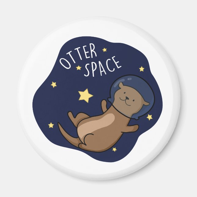 Aimant Otter Space Funny Astronaut Otter Pun (Devant)