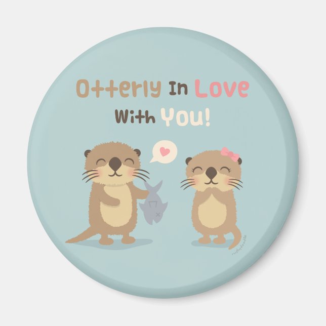 Aimant Otterly en amour avec vous Otter Pun Amour Confess (Devant)