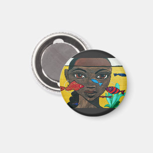 Aimant Où les pensées nagent Art de femme noire afrocen