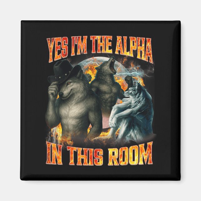 Aimant Oui, je suis l'alpha dans cette pièce Drôle d'alph (Devant)