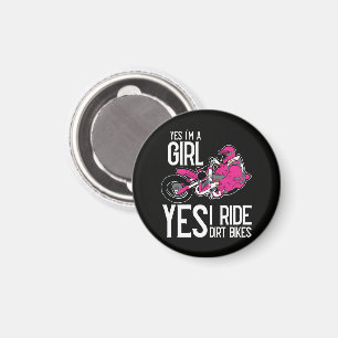 Aimant Oui je suis une fille oui je conduis un vélo tout
