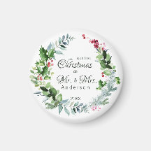 Our First Christmas Mr et Mme Modern Wreath