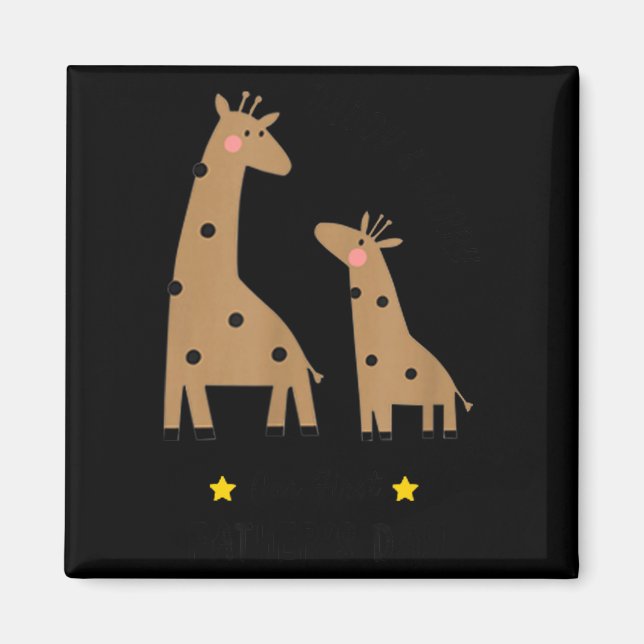 Aimant Our First Father's Day 2026, Funny Giraffe Gift Da (Devant)