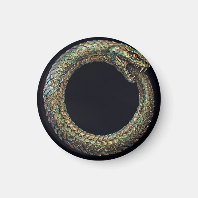 Aimant Ouroboros — Affiche runique du symbole du serpent  (Devant)