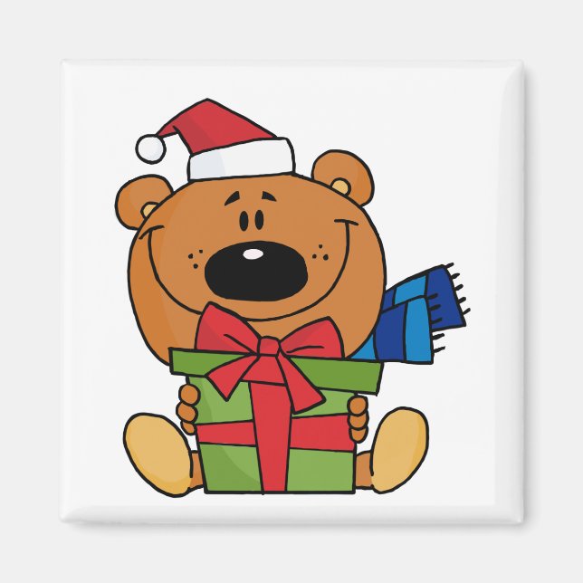 Aimant Ours avec cadeau T-shirts et cadeaux de vacances (Devant)