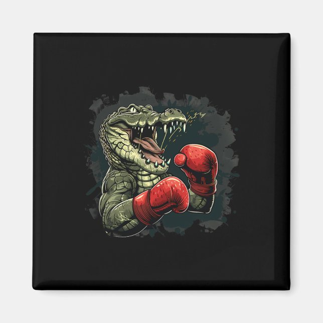 Aimant Ours boxeur avec gants de boxe Kickboxing Drôle Bo (Devant)