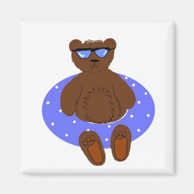 Aimant Ours Cool En Lunettes De Soleil (Devant)