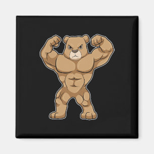 Aimant Ours culturiste musculation Sports