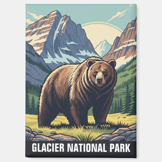 Aimant Ours dans le parc national de Glacier Montana (Recto)