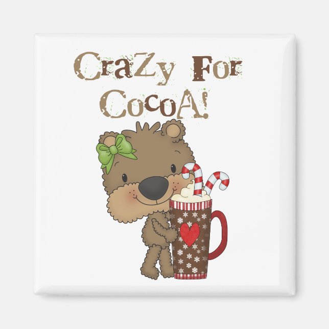 Aimant Ours de fille fou pour le cacao (Devant)