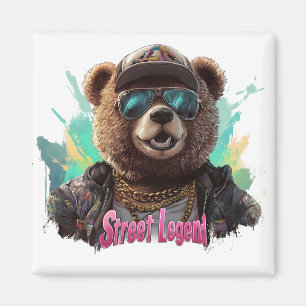 Aimant Ours de légende de rue - Design graphique Cool