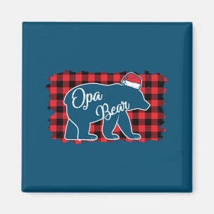 Aimant Ours de Noël Ours de Noël Rouge Plaid Buffalo Fam